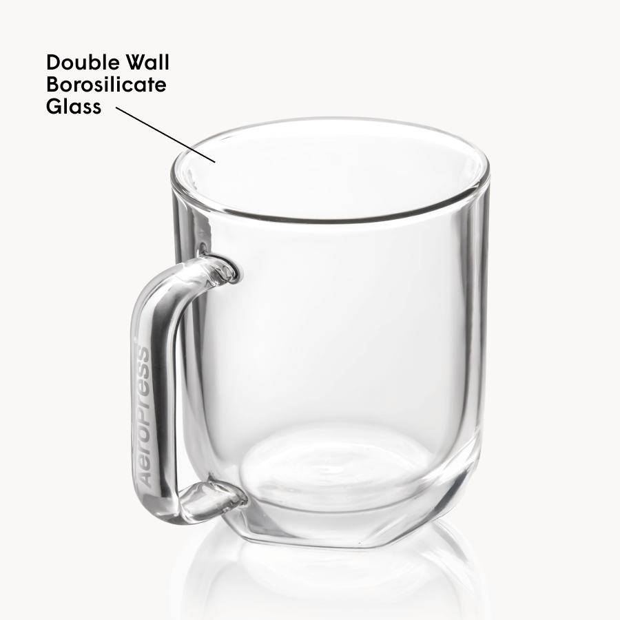 AeroPress Double Wall Glass Coffee Mug - 2 Pack - Image 2