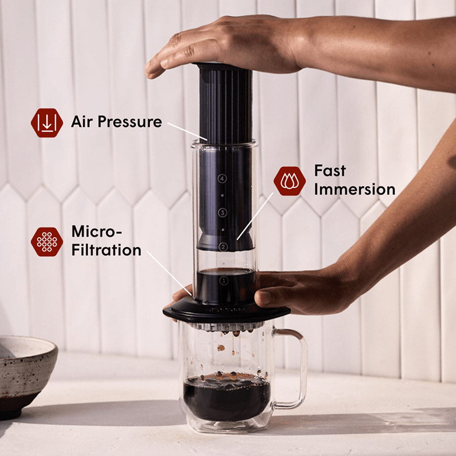 AeroPress Double Wall Glass Coffee Mug - 2 Pack - Image 3